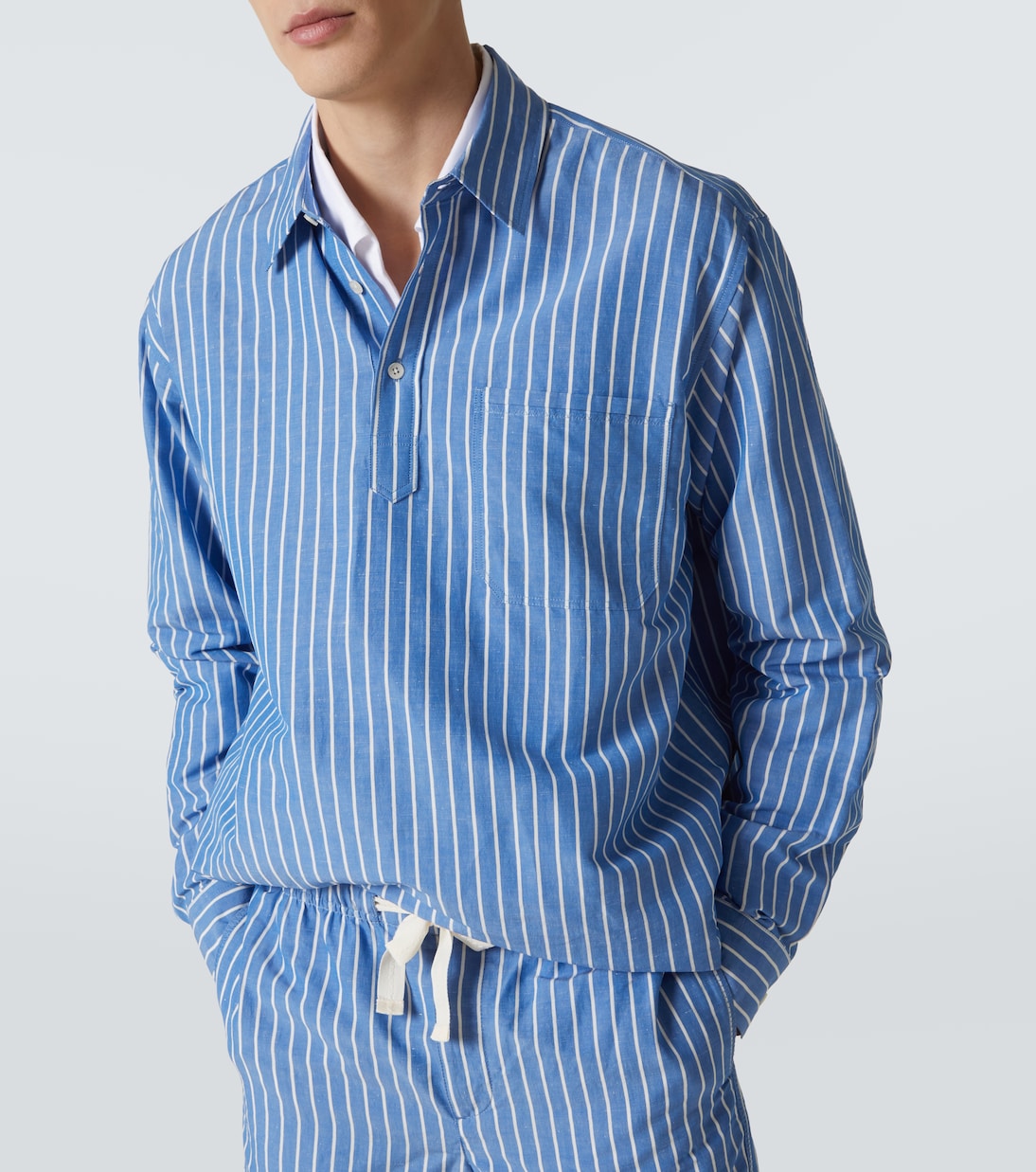 Camisa de lino y algodón a rayas | Orlebar Brown