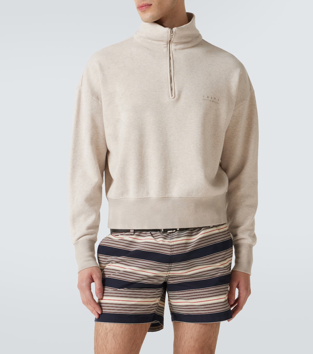 Cotton half-zip sweatshirt | Prada