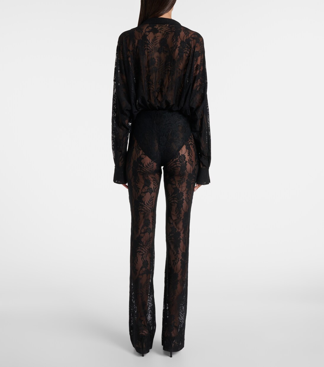 Lace flared pants  | Norma Kamali