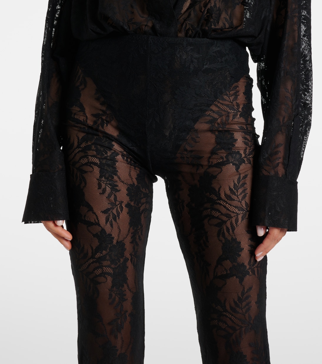 Lace flared pants  | Norma Kamali