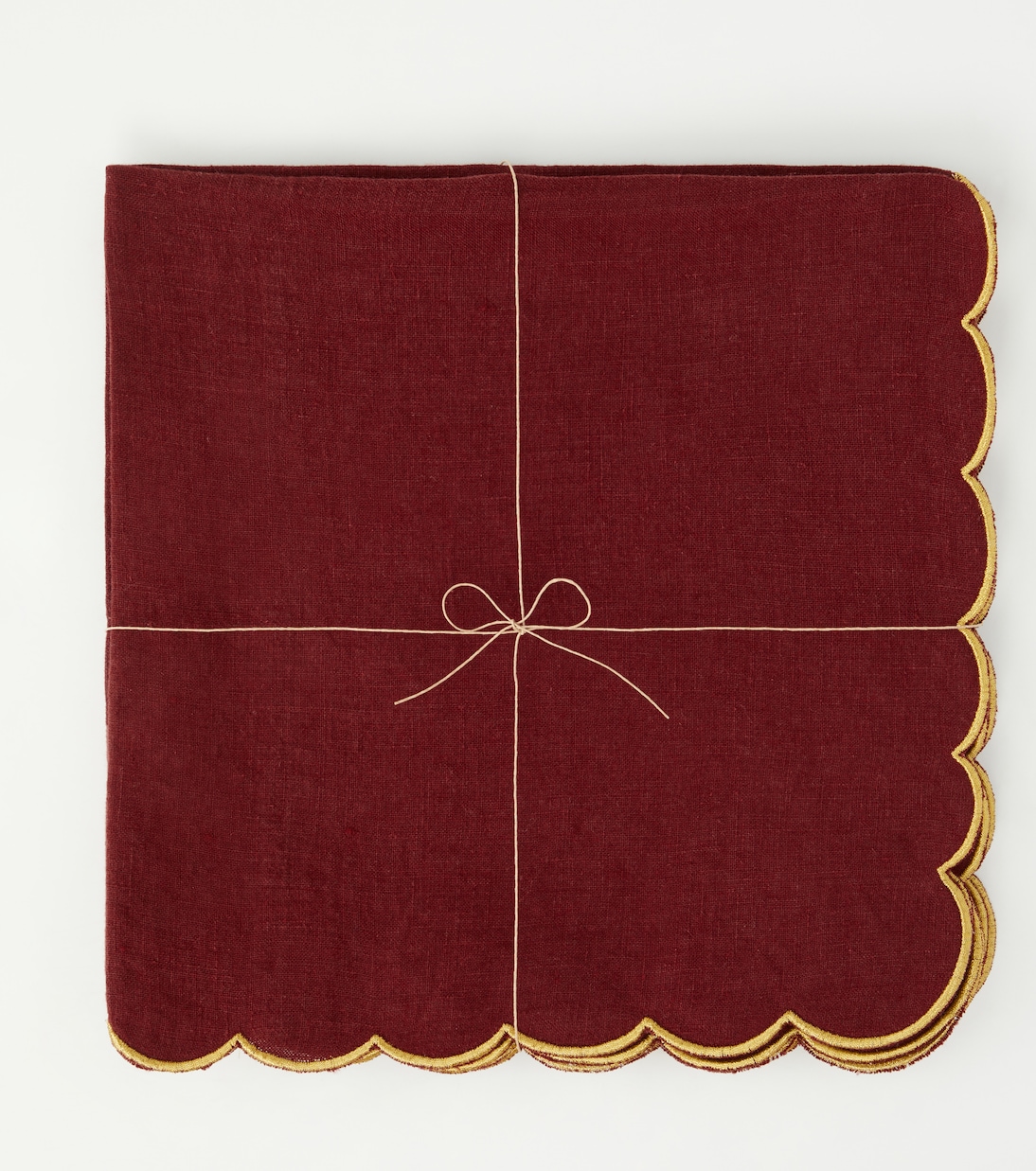 Set of 4 scalloped linen napkins | Once Milano