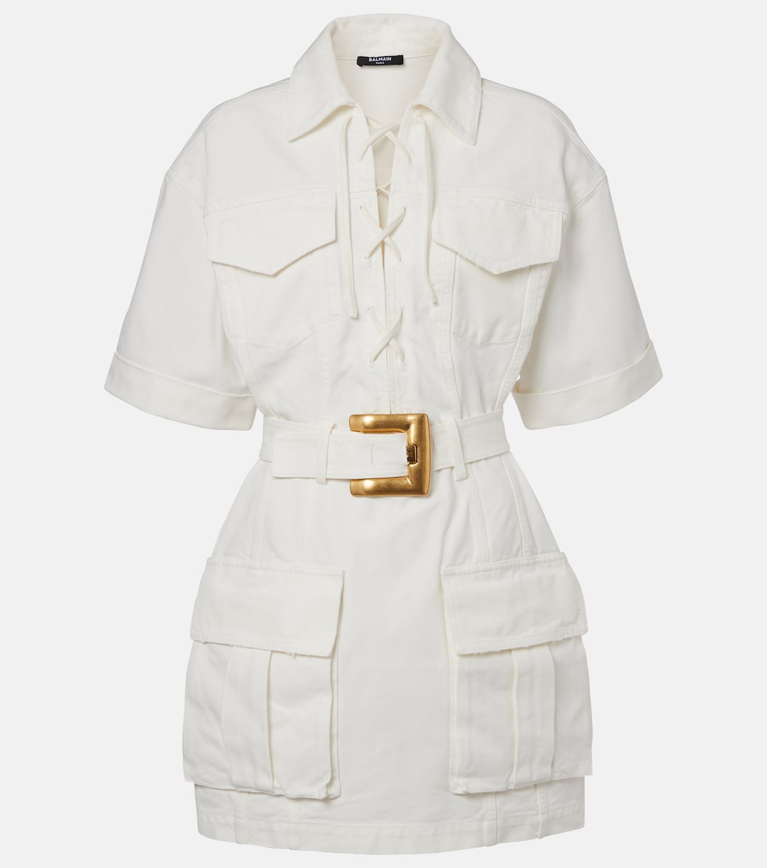 Hemdblusenkleid aus Baumwoll-Canvas | Balmain