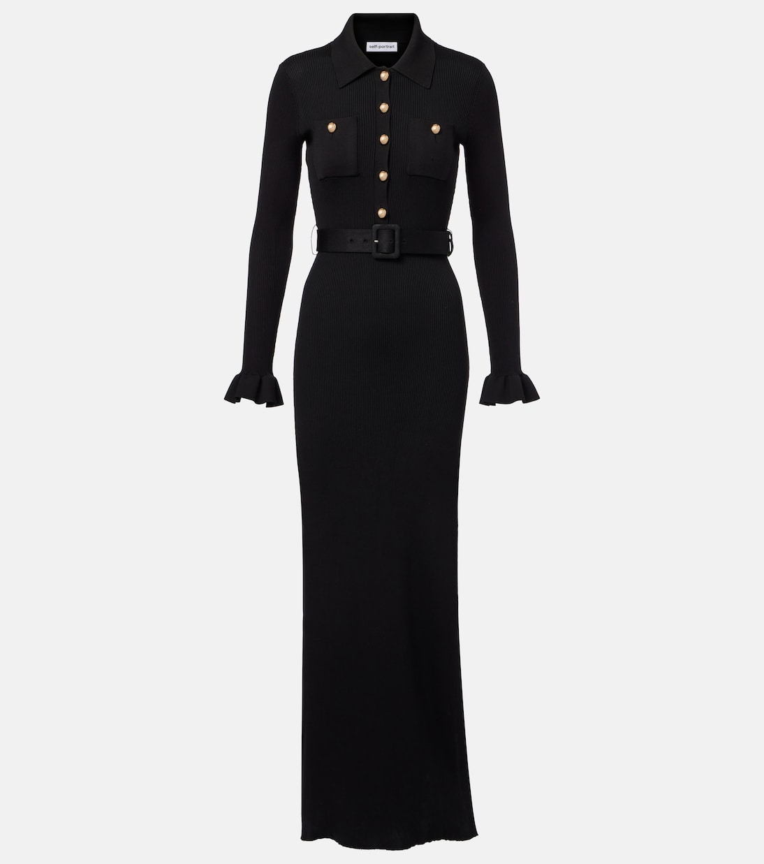 Maxikleid aus Rippstrick | Self-Portrait