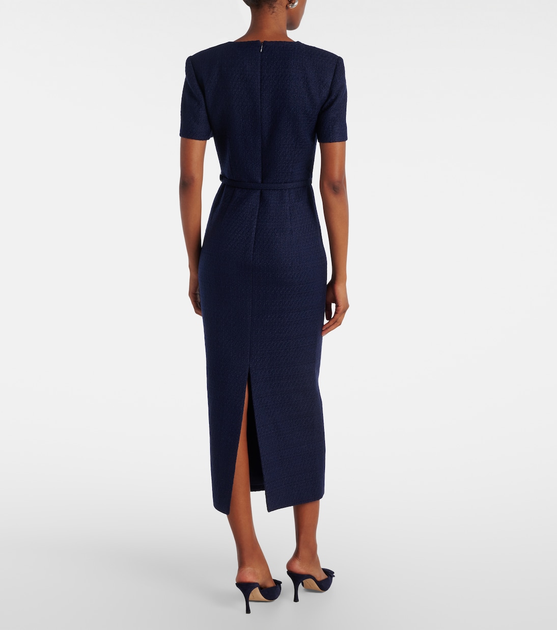 束带圈圈呢中长连衣裙 | Roland Mouret