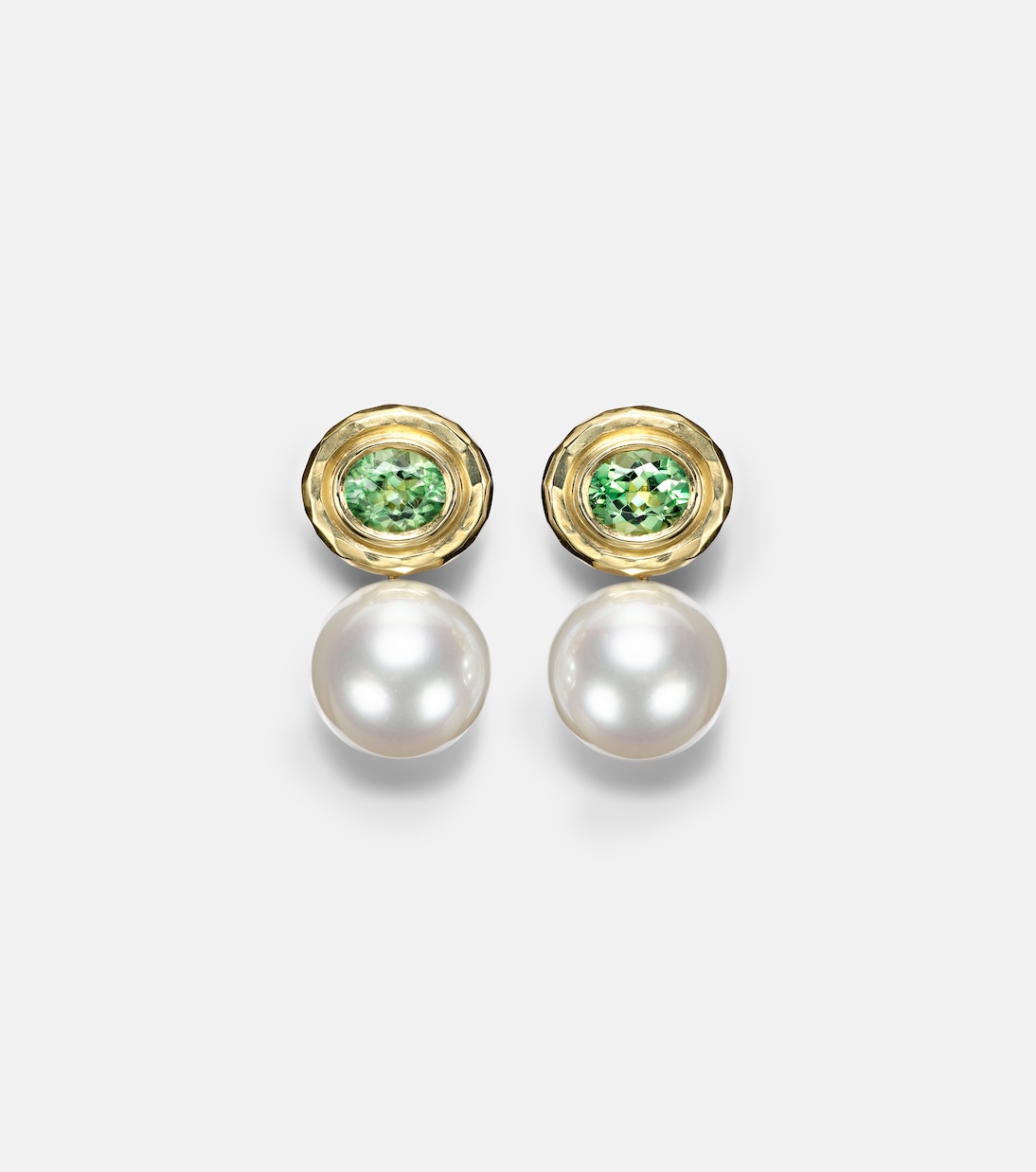 18kt gold earrings with pearls and tourmalines | Octavia Elizabeth