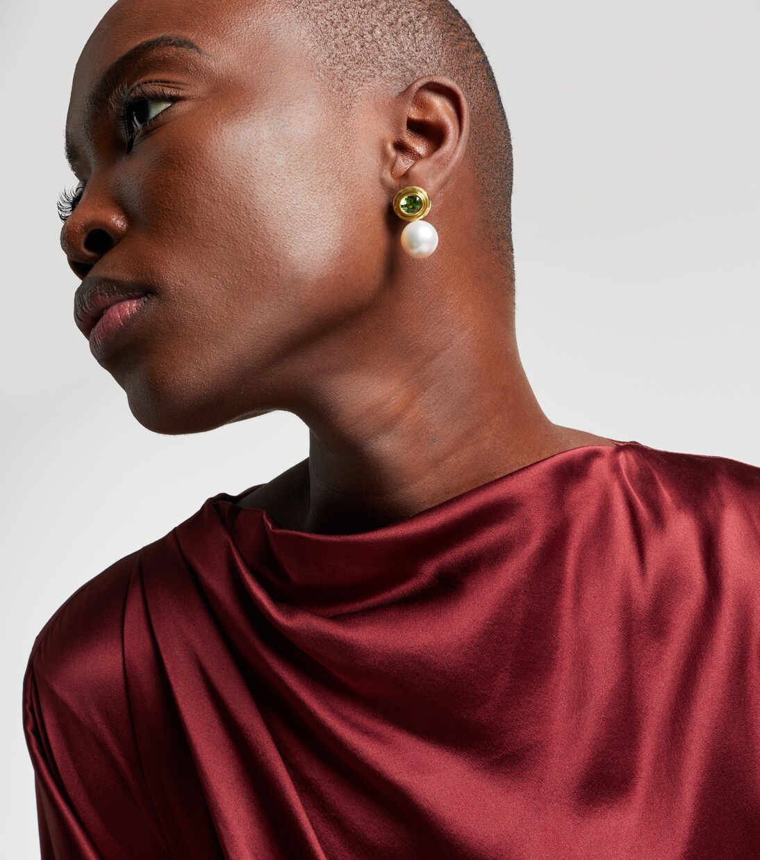 18kt gold earrings with pearls and tourmalines | Octavia Elizabeth