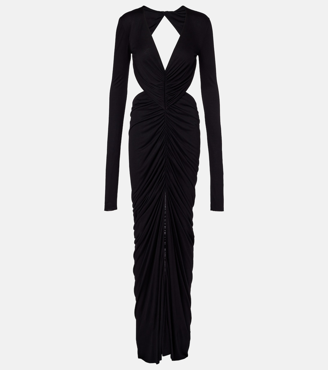 Poppy ruched open-back jersey gown | Rick Owens