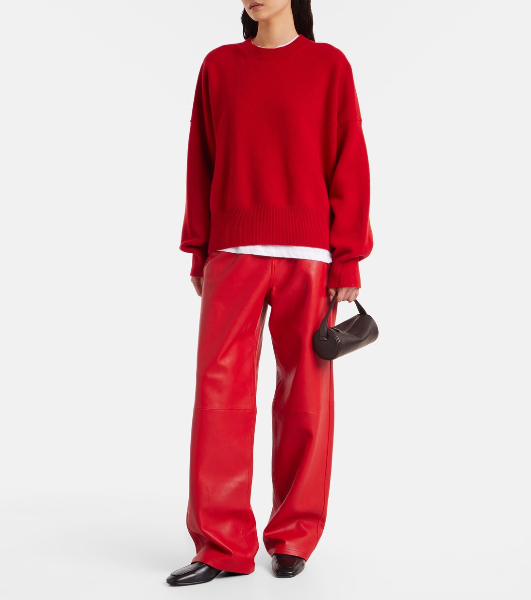 High-rise leather wide-leg pants | Róhe