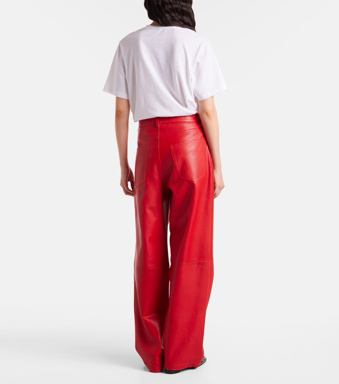 High-rise leather wide-leg pants | Róhe