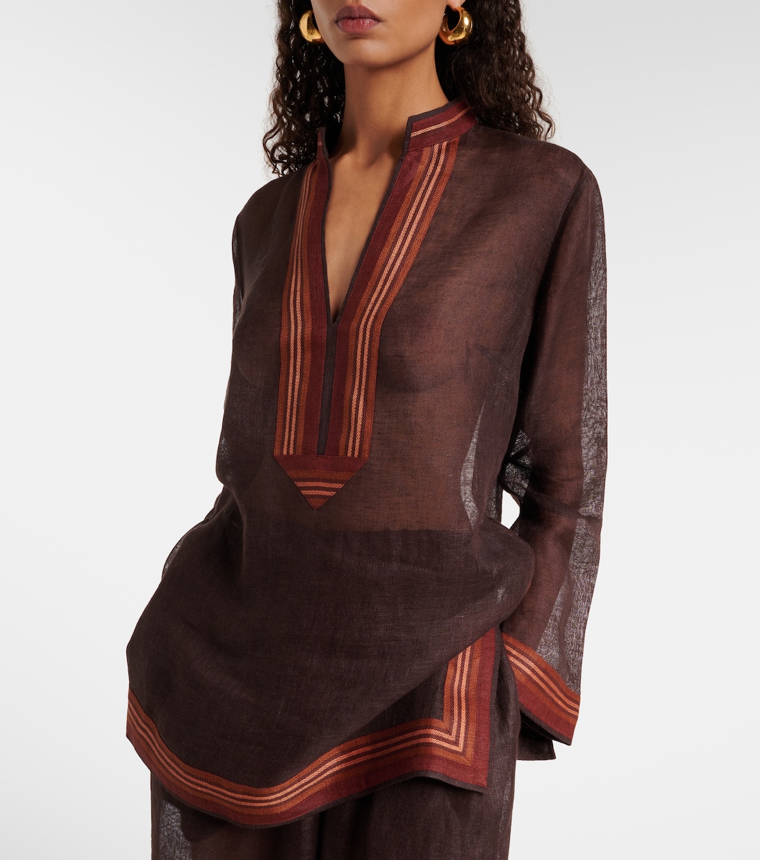 Sheer linen kaftan | Tory Burch