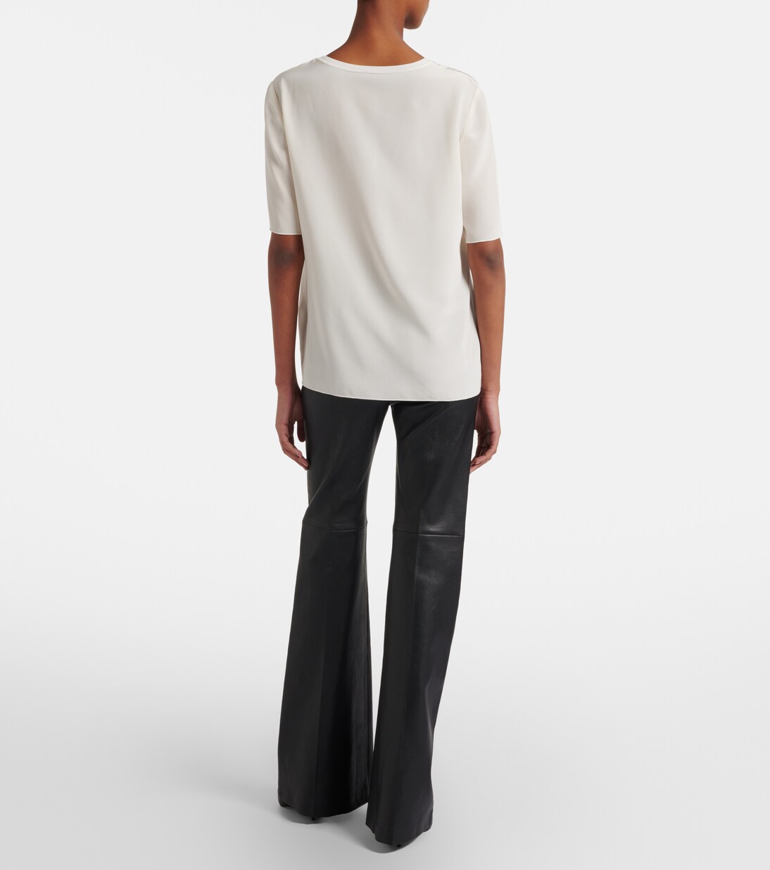 Tafira mid-rise leather flared pants | Joseph