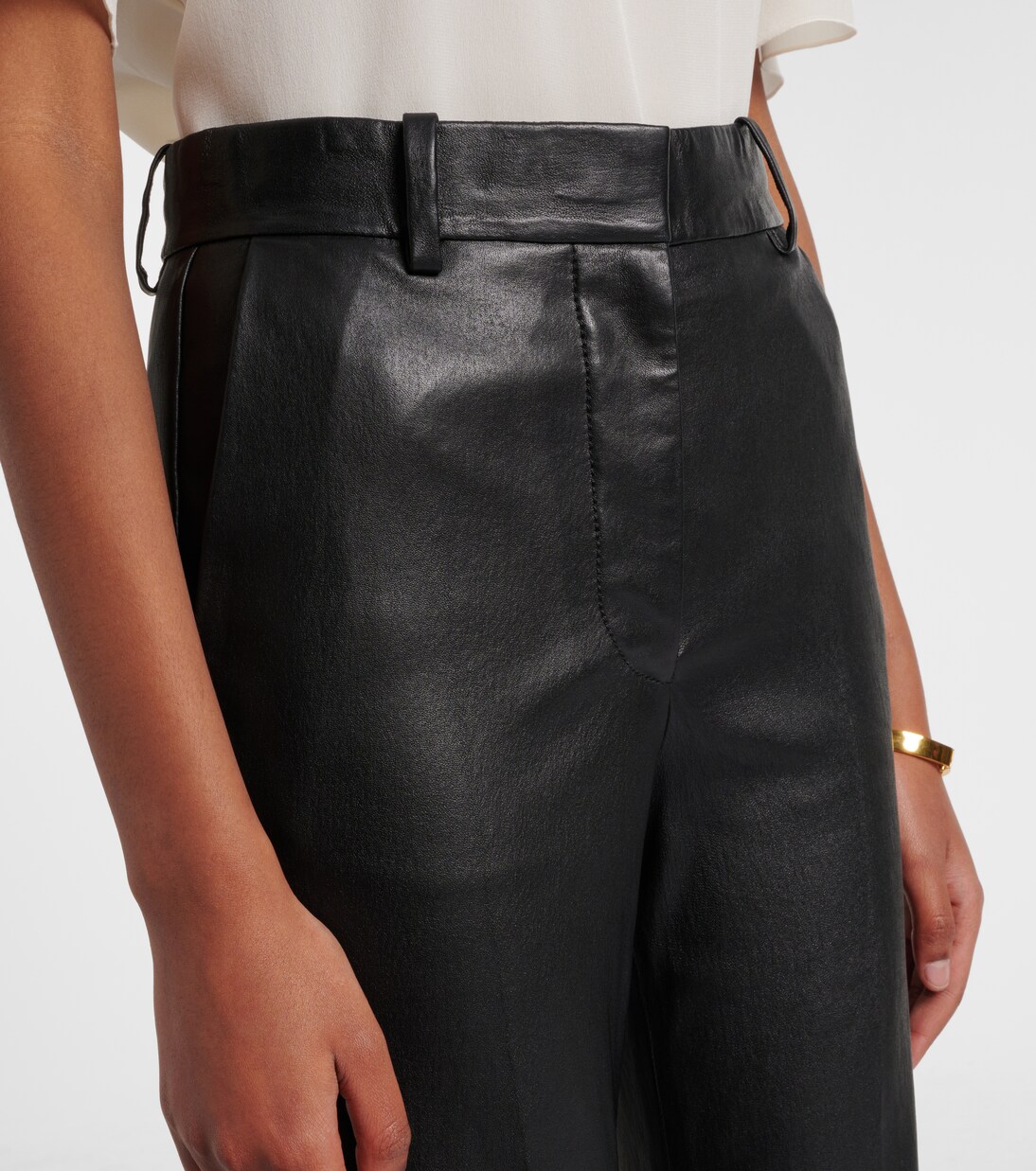 Tafira mid-rise leather flared pants | Joseph