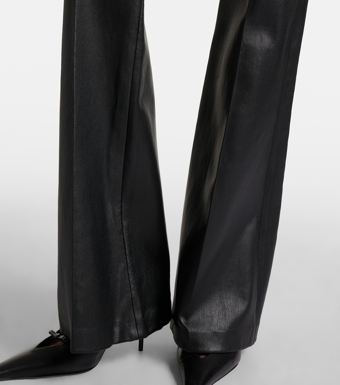 Tafira mid-rise leather flared pants | Joseph