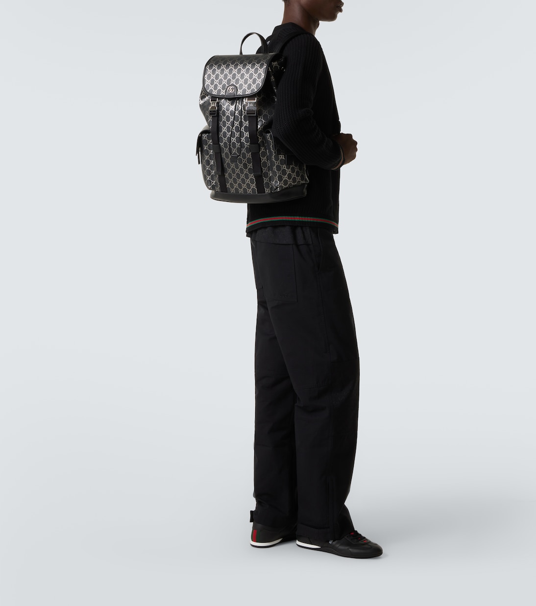 GG leather-trimmed backpack | Gucci