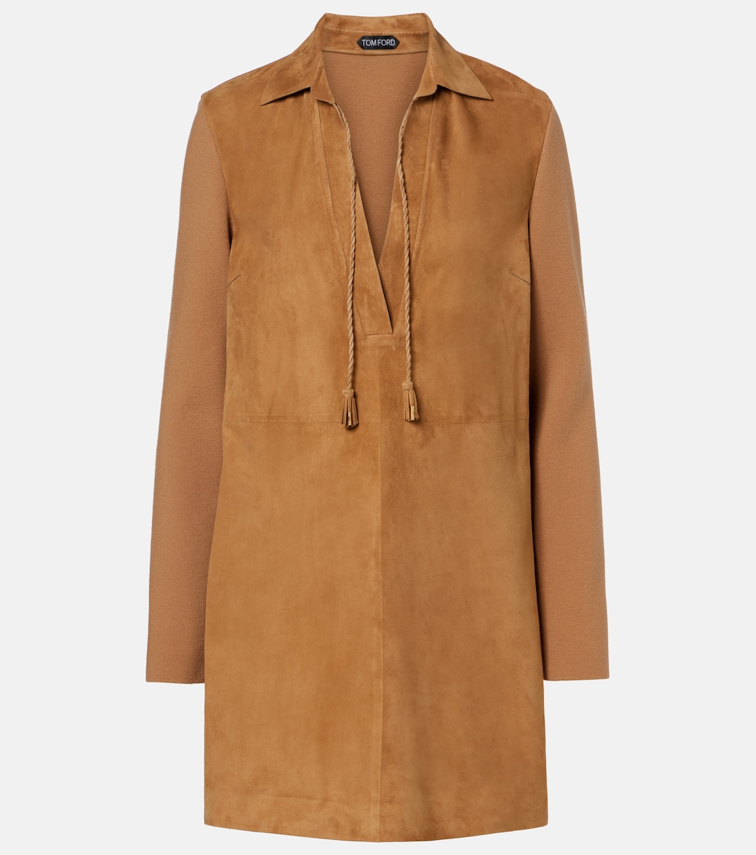 Robe en laine mélangée et daim | Tom Ford