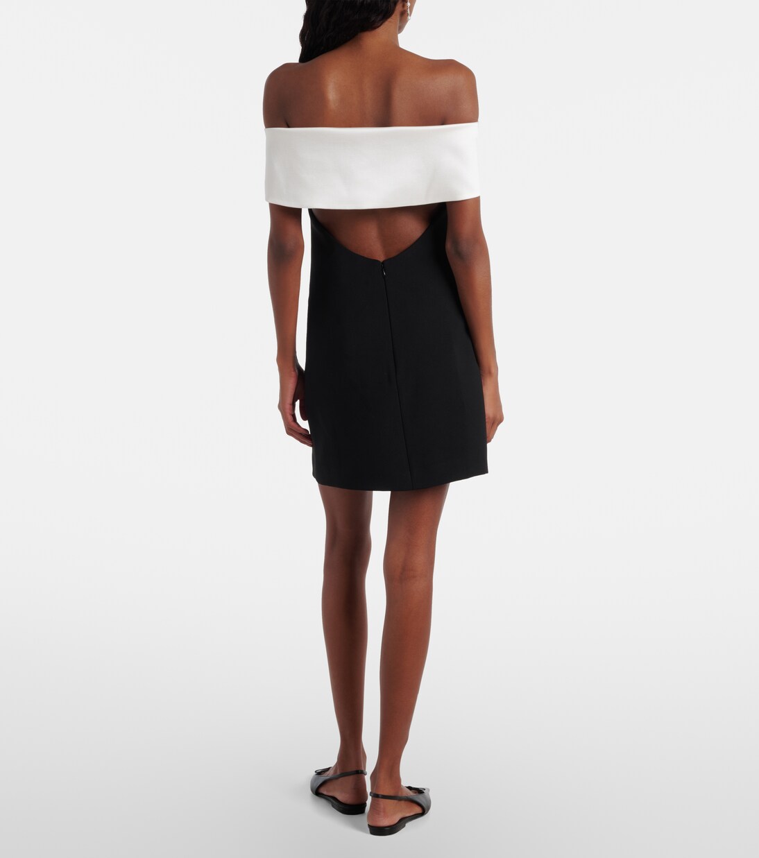 Floral-appliqué off-shoulder minidress | Self-Portrait