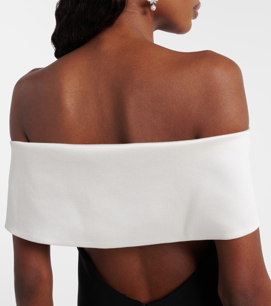 Floral-appliqué off-shoulder minidress | Self-Portrait