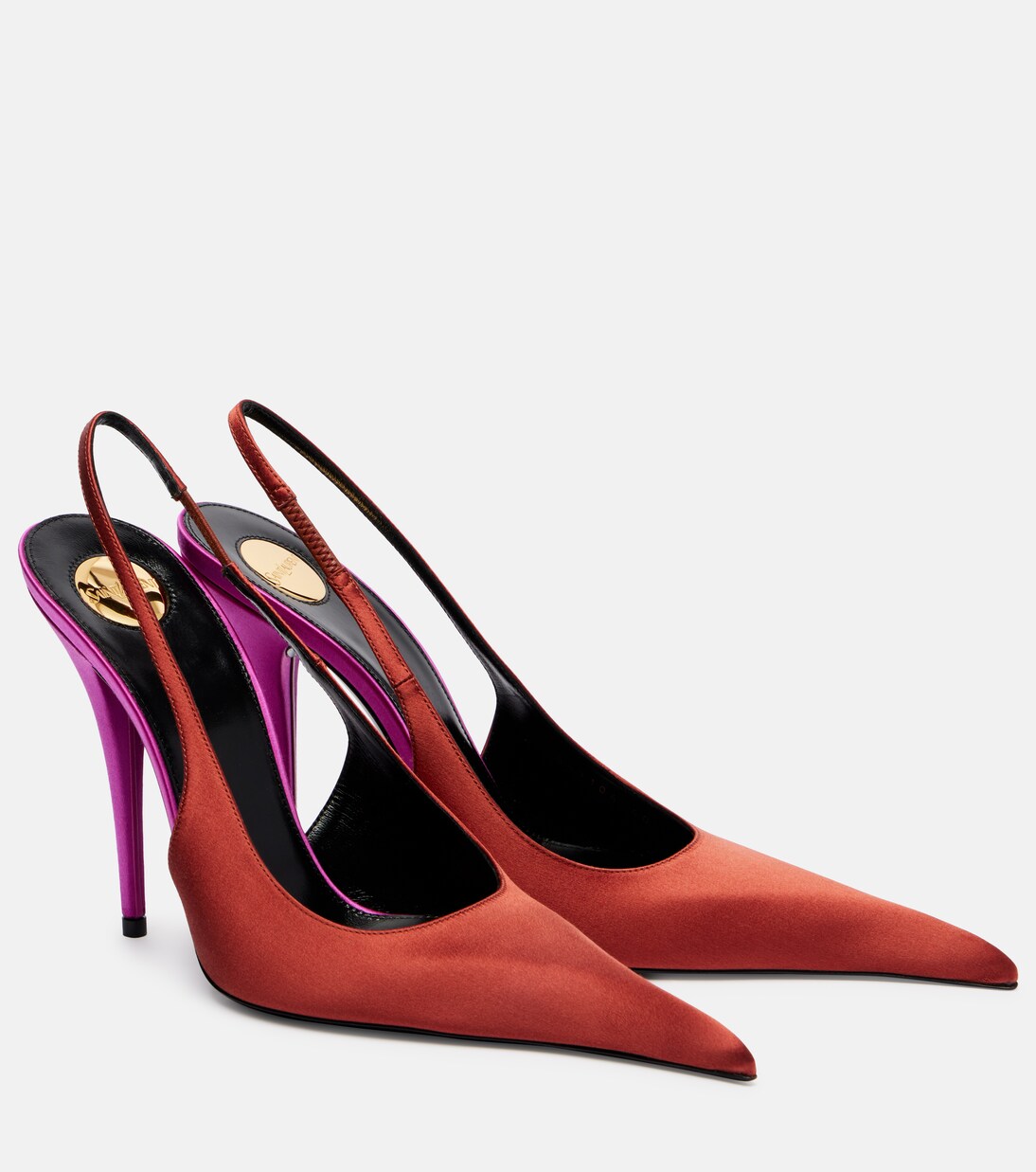 Slingback-Pumps Deroche 110 aus Satin | Saint Laurent