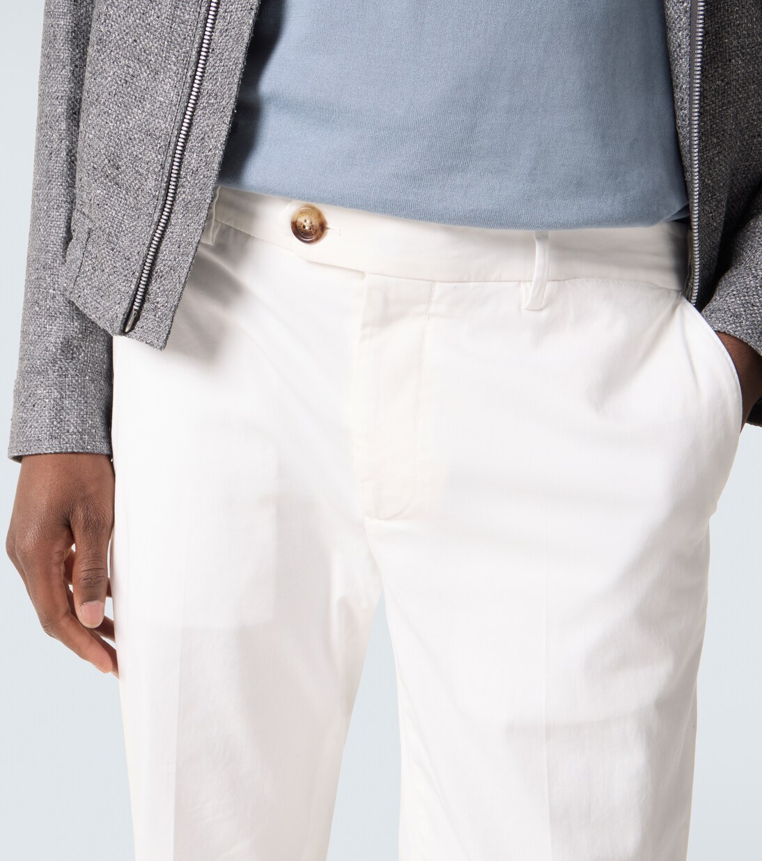 Pantalones slim en mezcla de algodón | Brunello Cucinelli