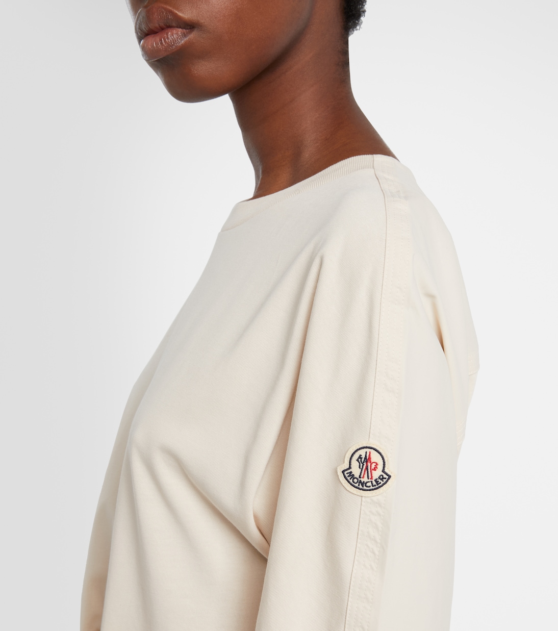 Belted cotton-blend jersey minidress | Moncler