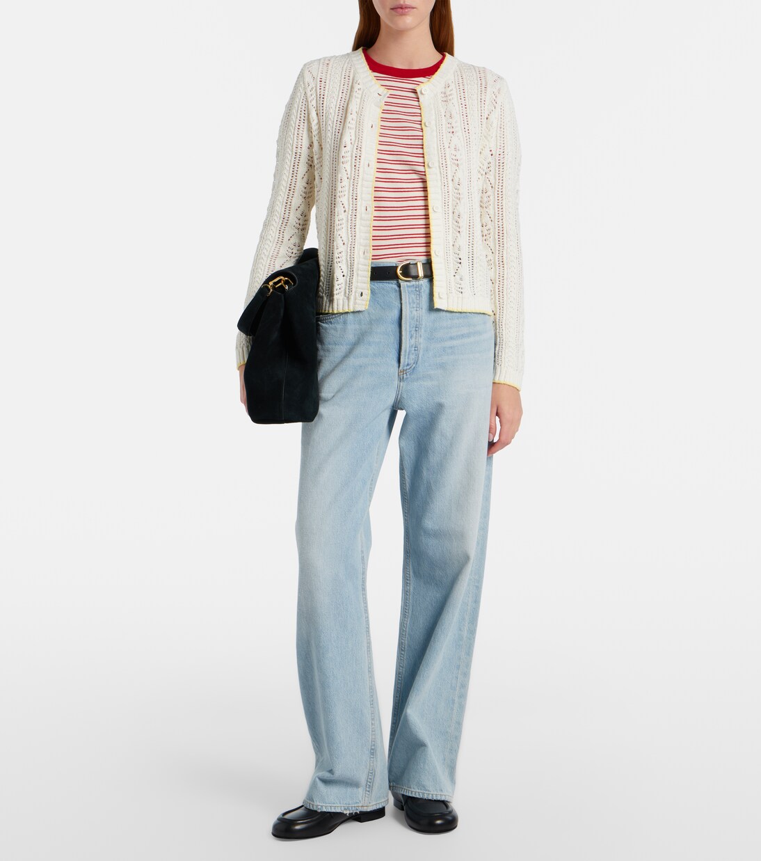 Daisy pointelle cotton-blend cardigan | Velvet