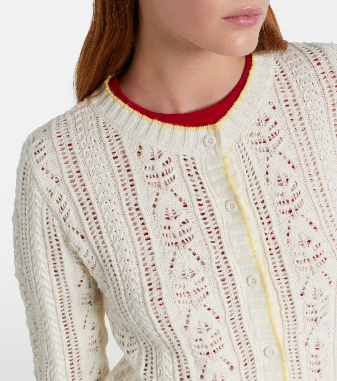 Daisy pointelle cotton-blend cardigan | Velvet