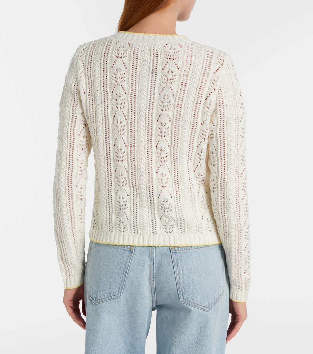 Daisy pointelle cotton-blend cardigan | Velvet