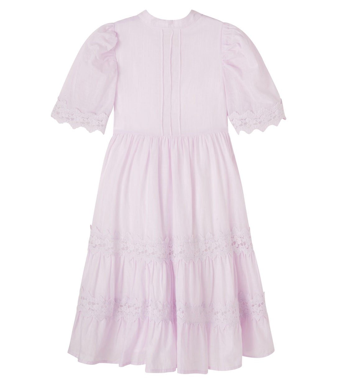 Abito chemisier in voile di cotone con pizzo | Petite Amalie  