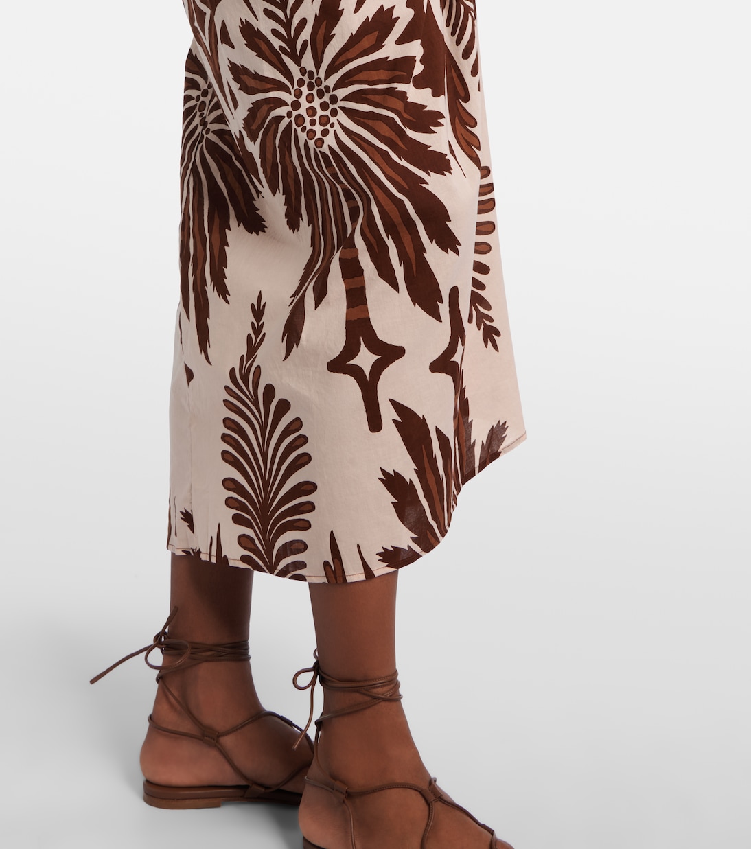 تنورة ميدي من القطن بطبعات Uma | Poupette St Barth