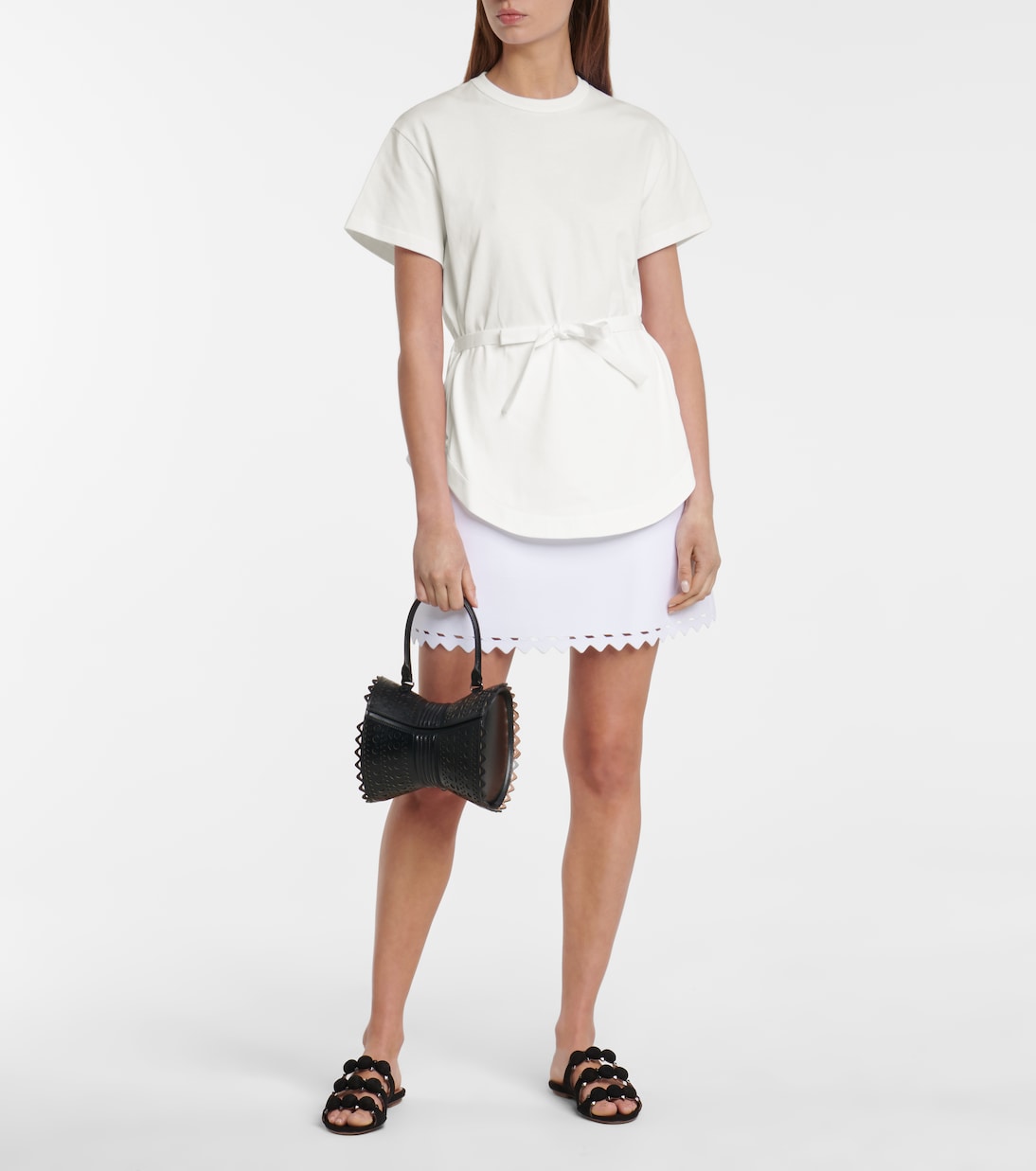 Camiseta de algodón con péplum | Alaïa