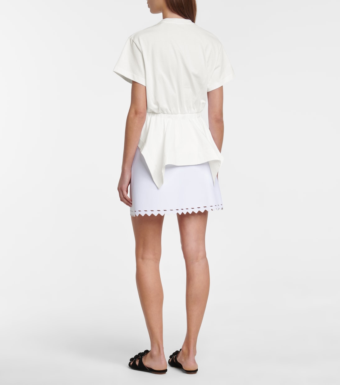 Camiseta de algodón con péplum | Alaïa