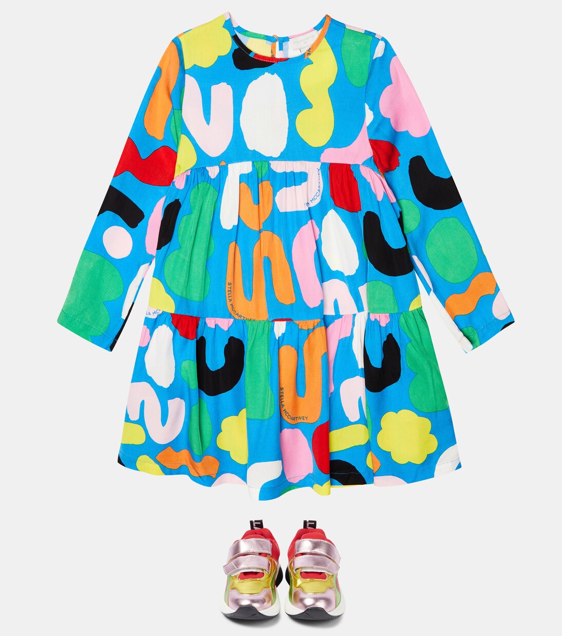 Abito a balze in cotone con stampa | Stella McCartney Kids