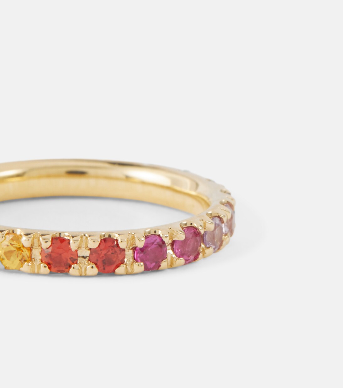 Anello Eternità Arcobaleno in Oro 14kt con Zaffiri, Rubini, Ametiste e Smeraldi per Giovani Stilisti