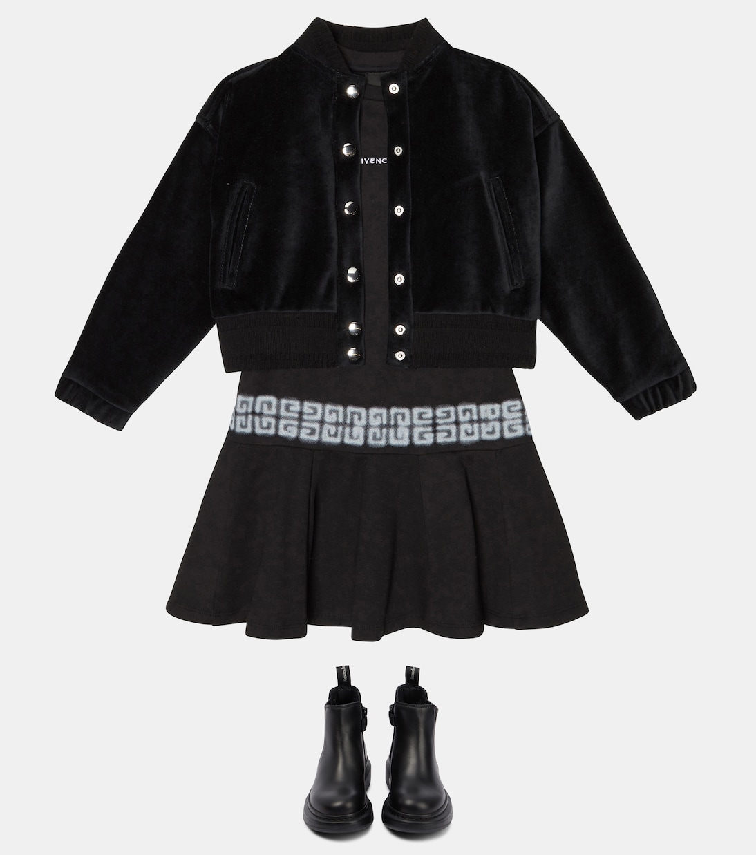 Cardigan en velours de coton mélangé | Givenchy Kids