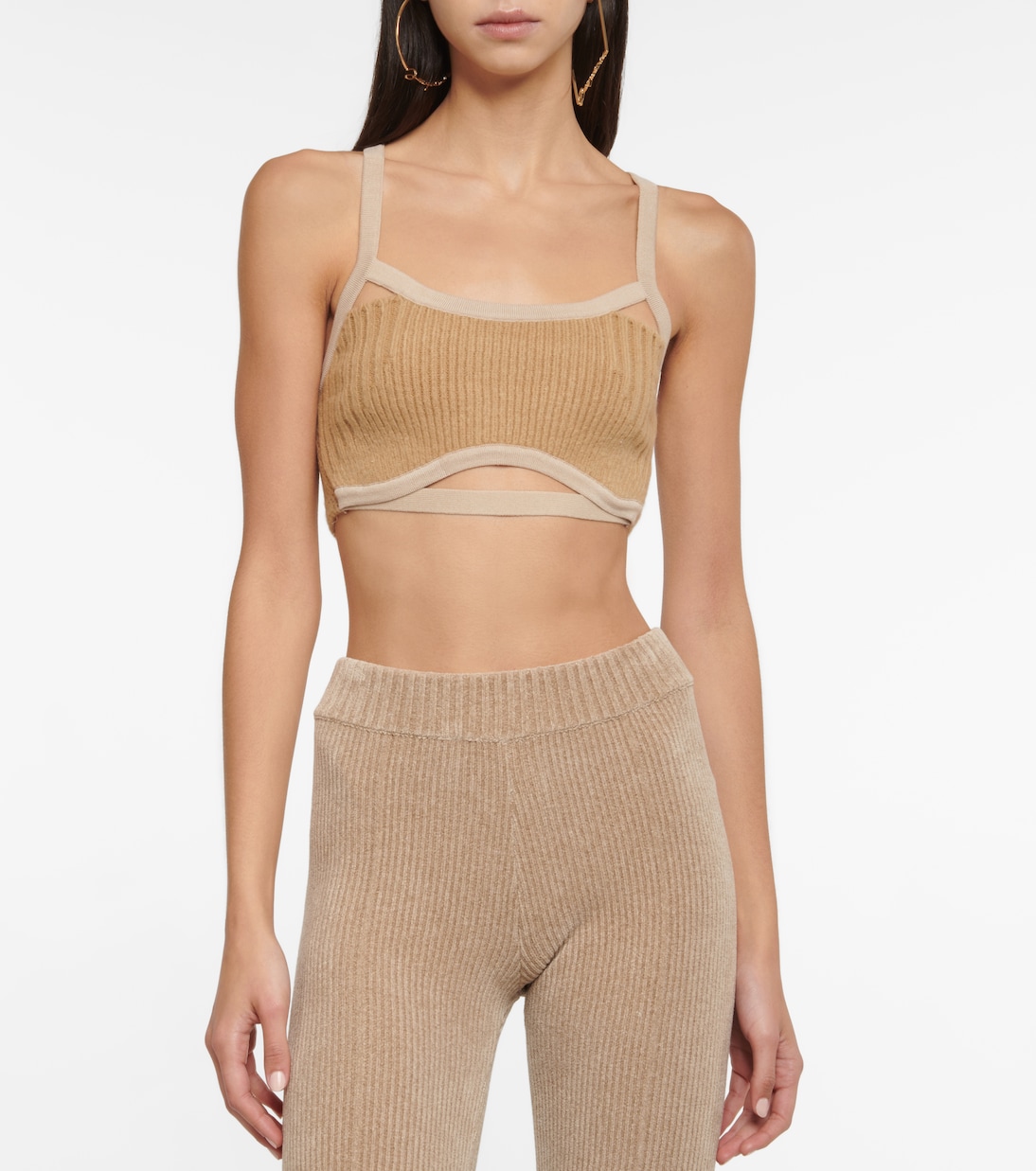Beige bralette crop top 2025