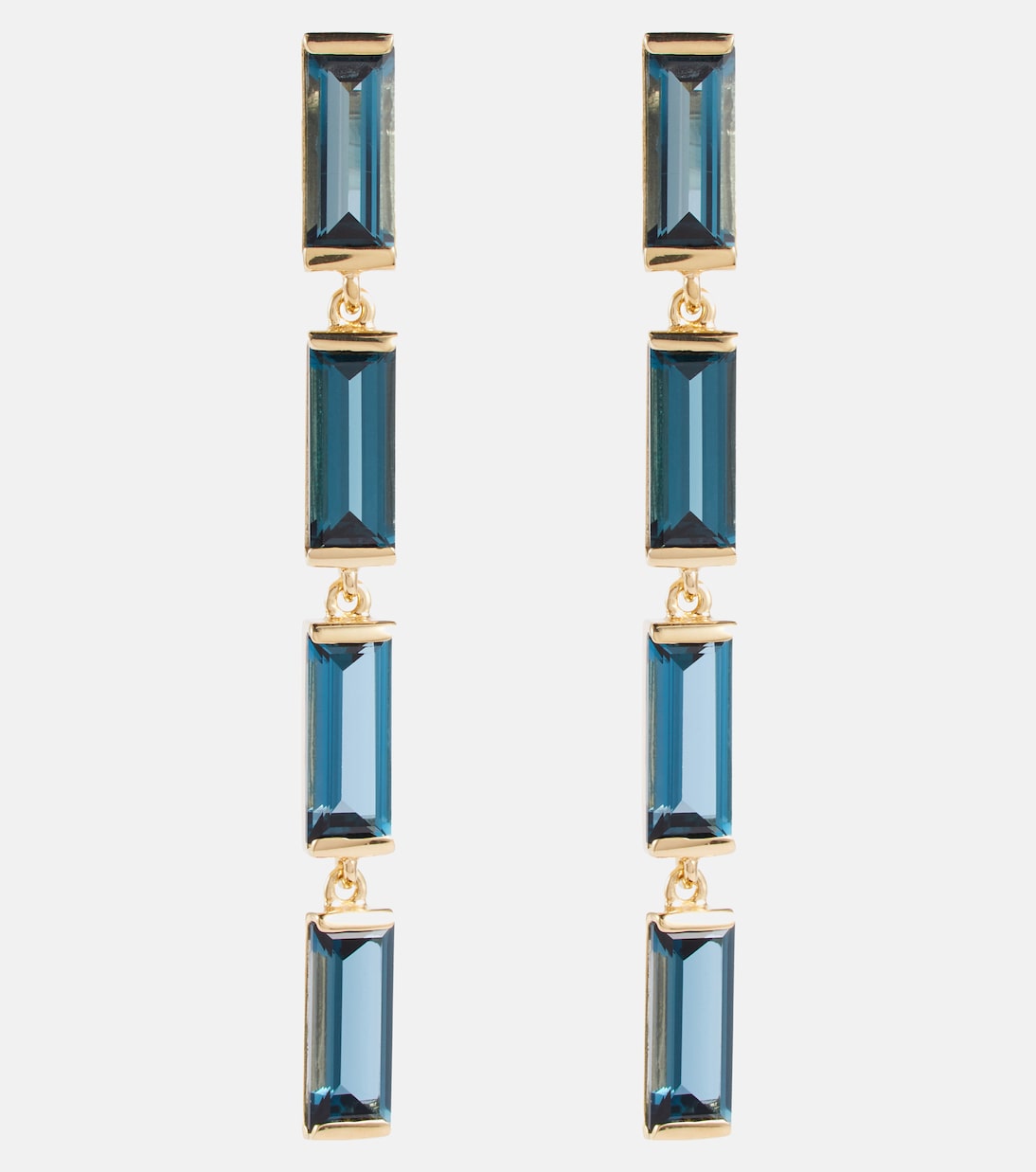 Boucles d'oreilles Deco Maxi en or 9 ct et topaze | Aliita