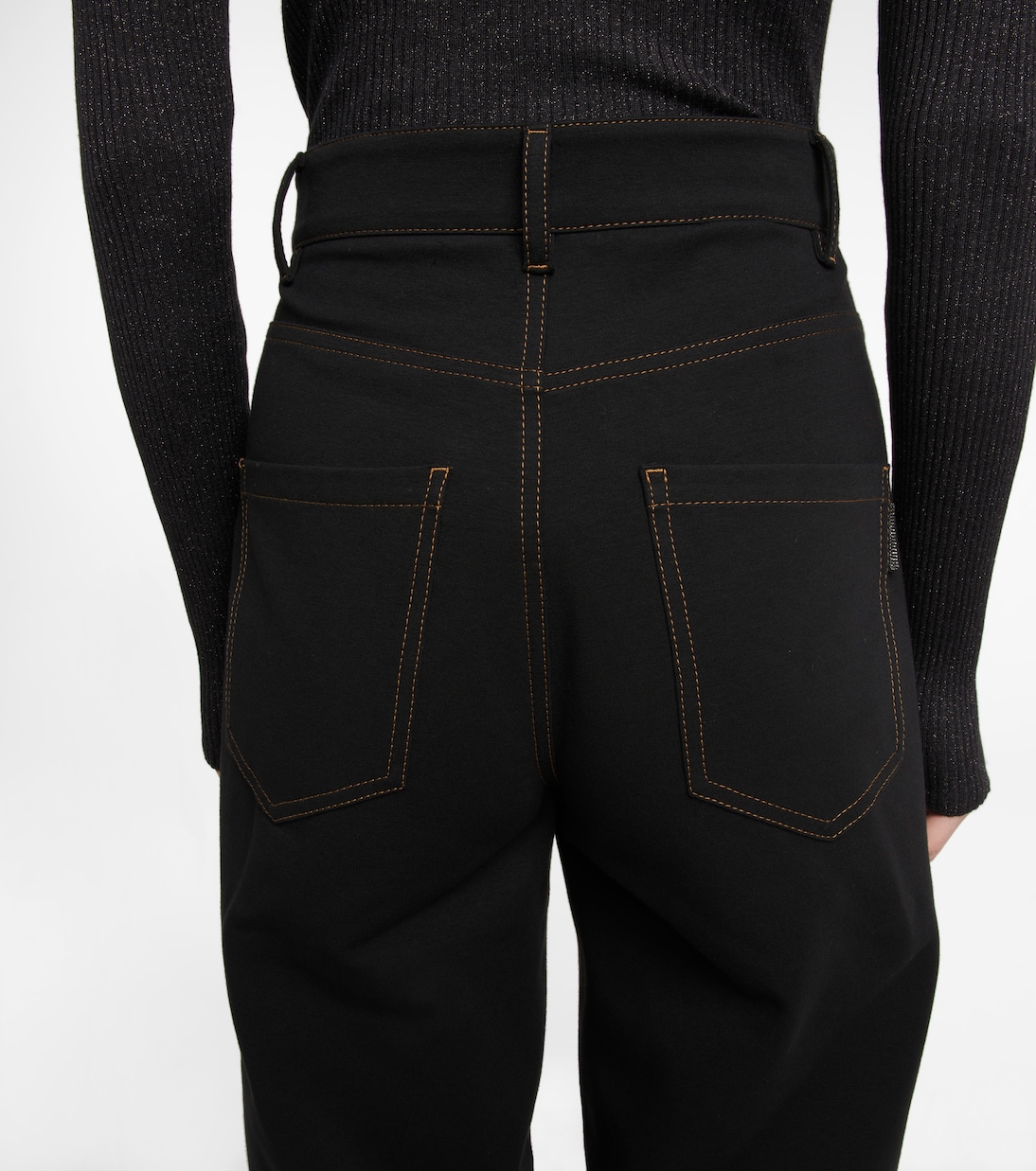 Pantaloni in misto cotone a vita alta | Brunello Cucinelli