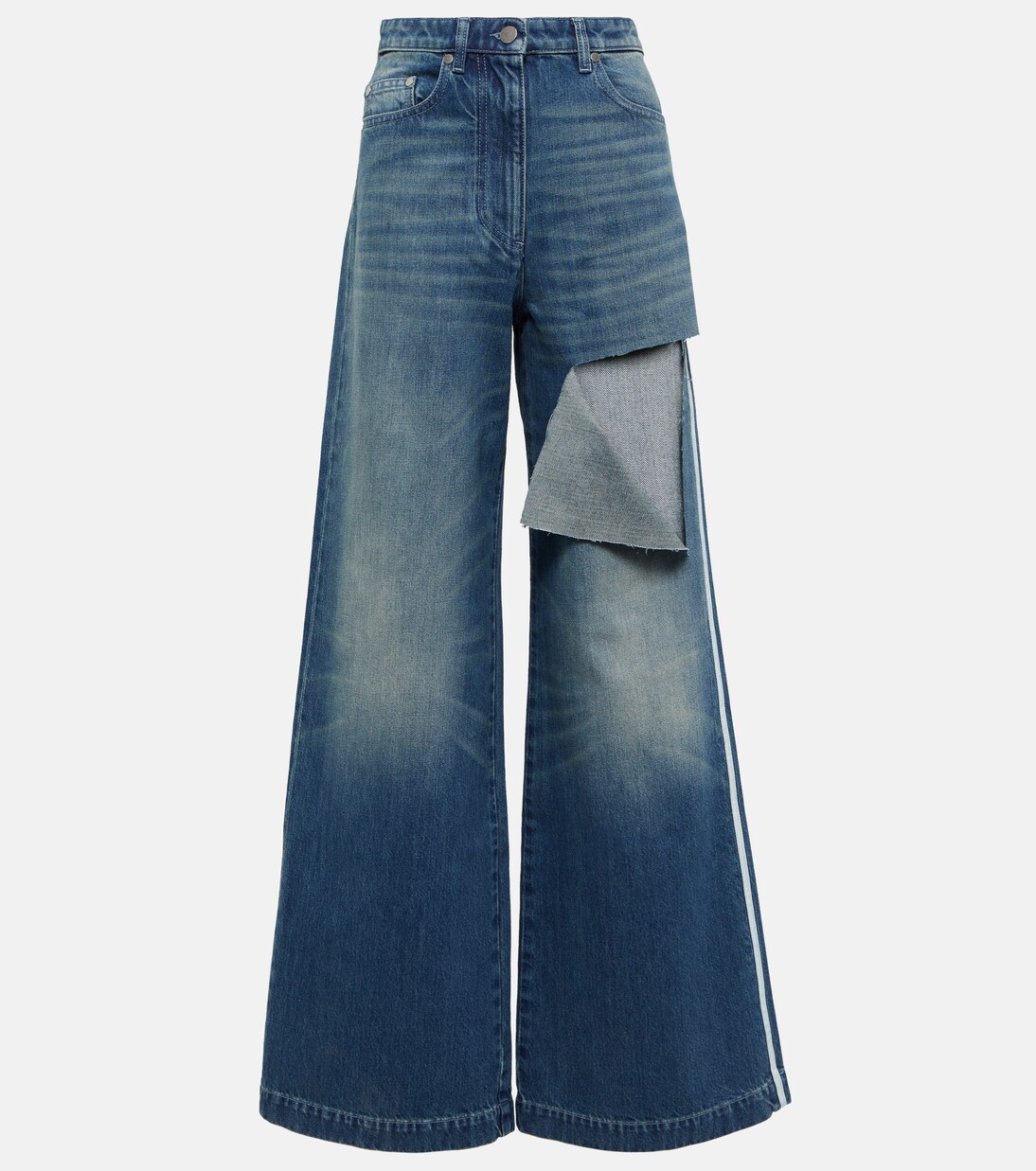 Distressed high-rise wide-leg jeans | Peter Do