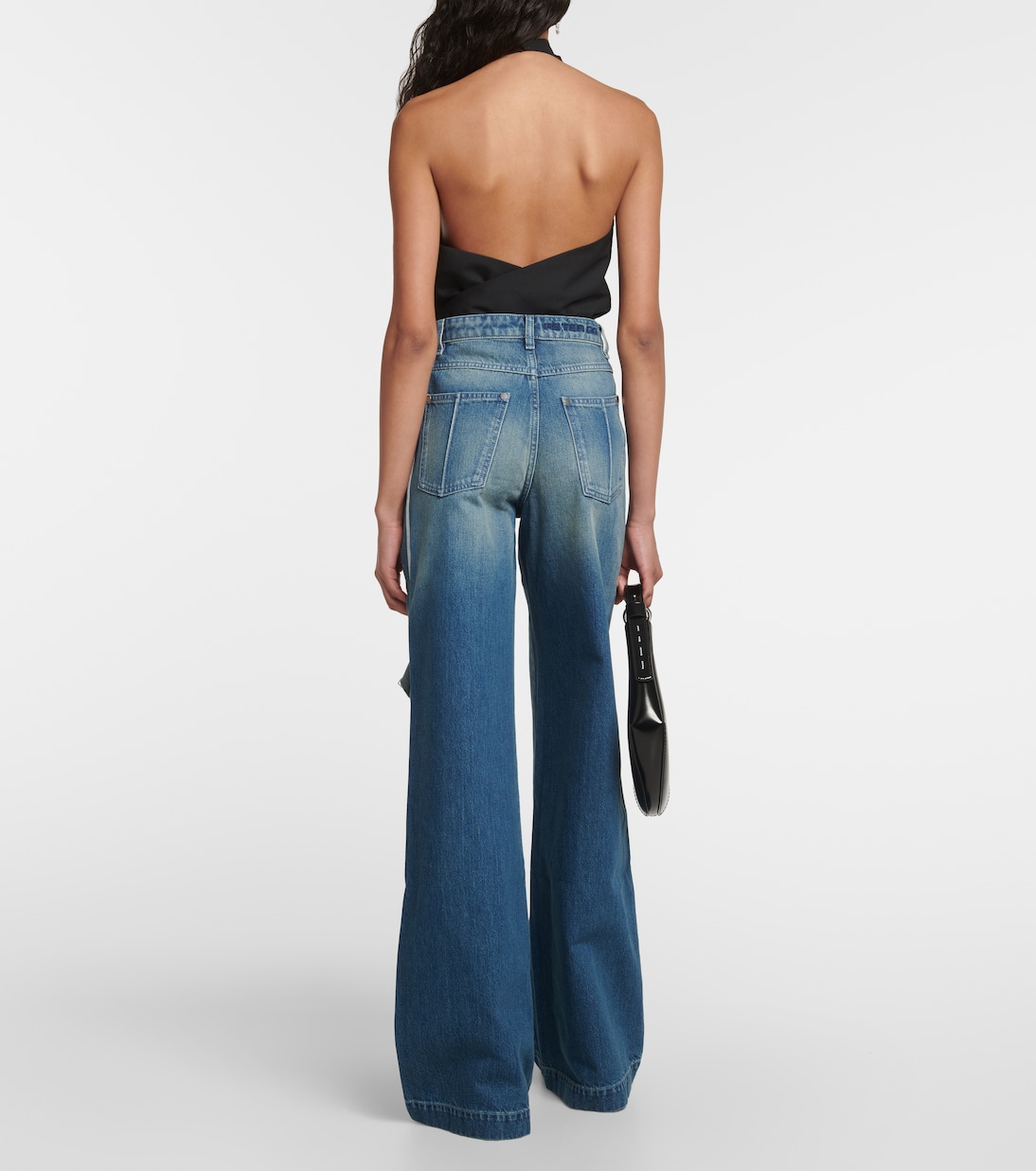 Distressed high-rise wide-leg jeans | Peter Do