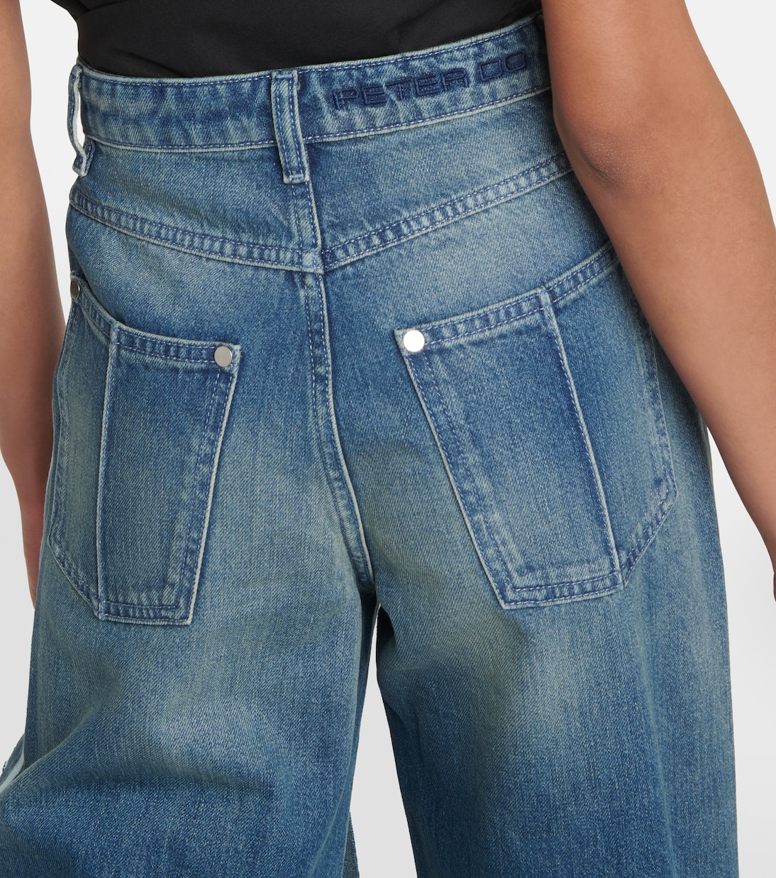 Distressed high-rise wide-leg jeans | Peter Do