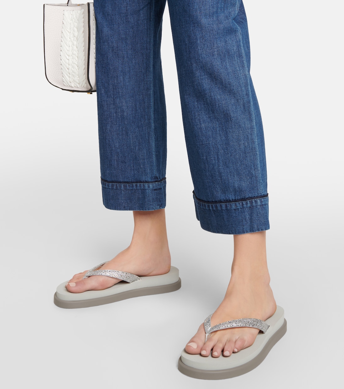 Sandali infradito in pelle con platform | Gianvito Rossi