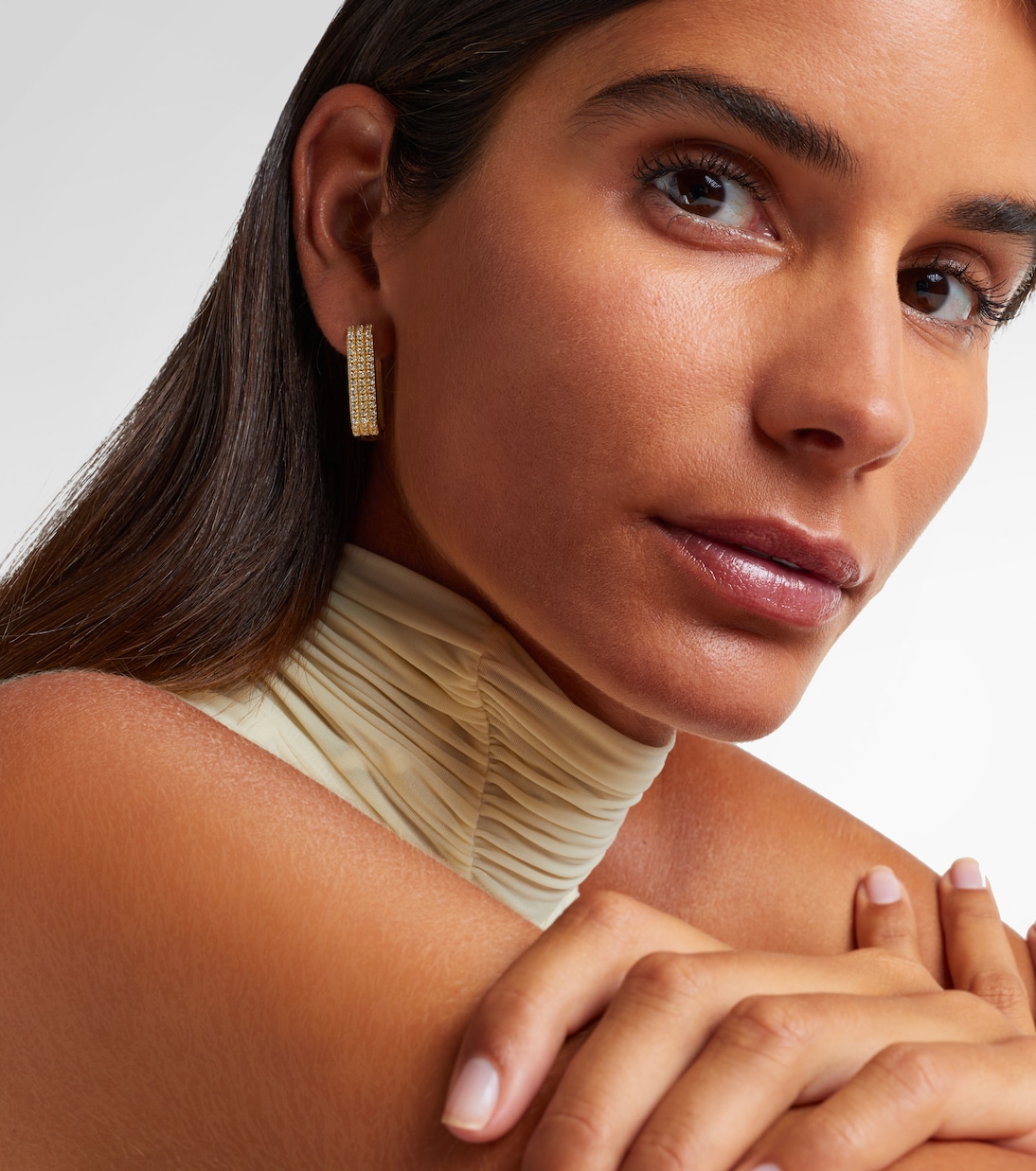 Long Candy 18kt gold single earring with diamonds | Eéra