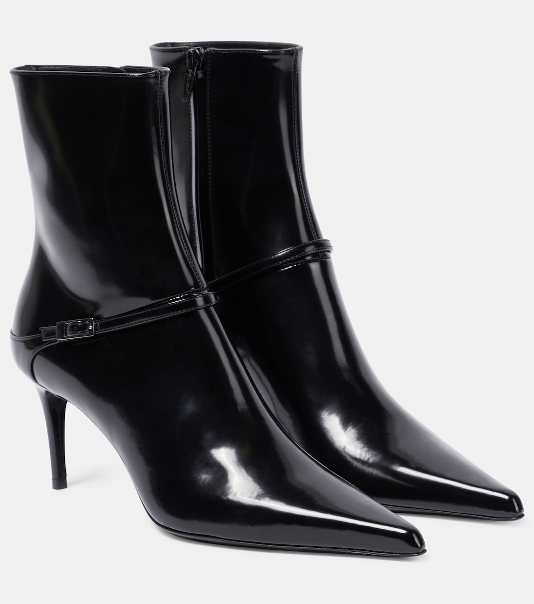 Ankle Boots Hacker 70 aus Leder in Schwarz Saint Laurent Mytheresa