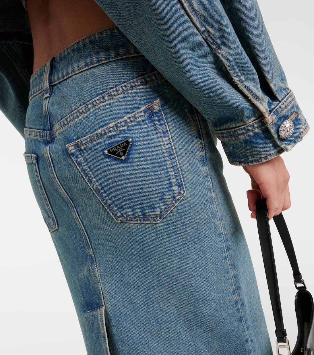 Jupe longue en jean | Prada