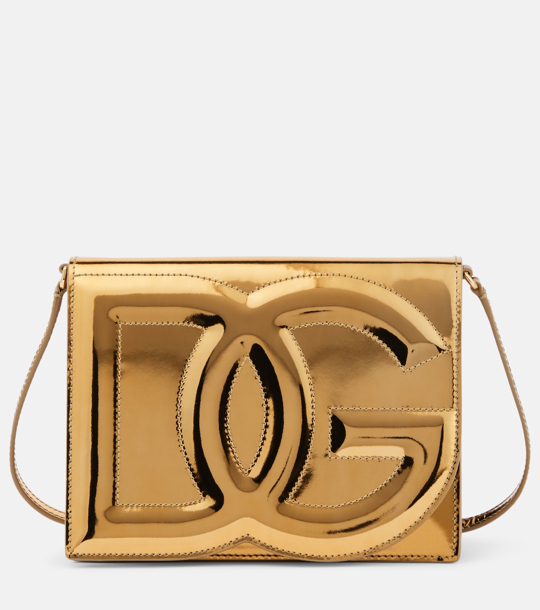Sac a bandouliere DG en cuir en dore Dolce Gabbana Mytheresa