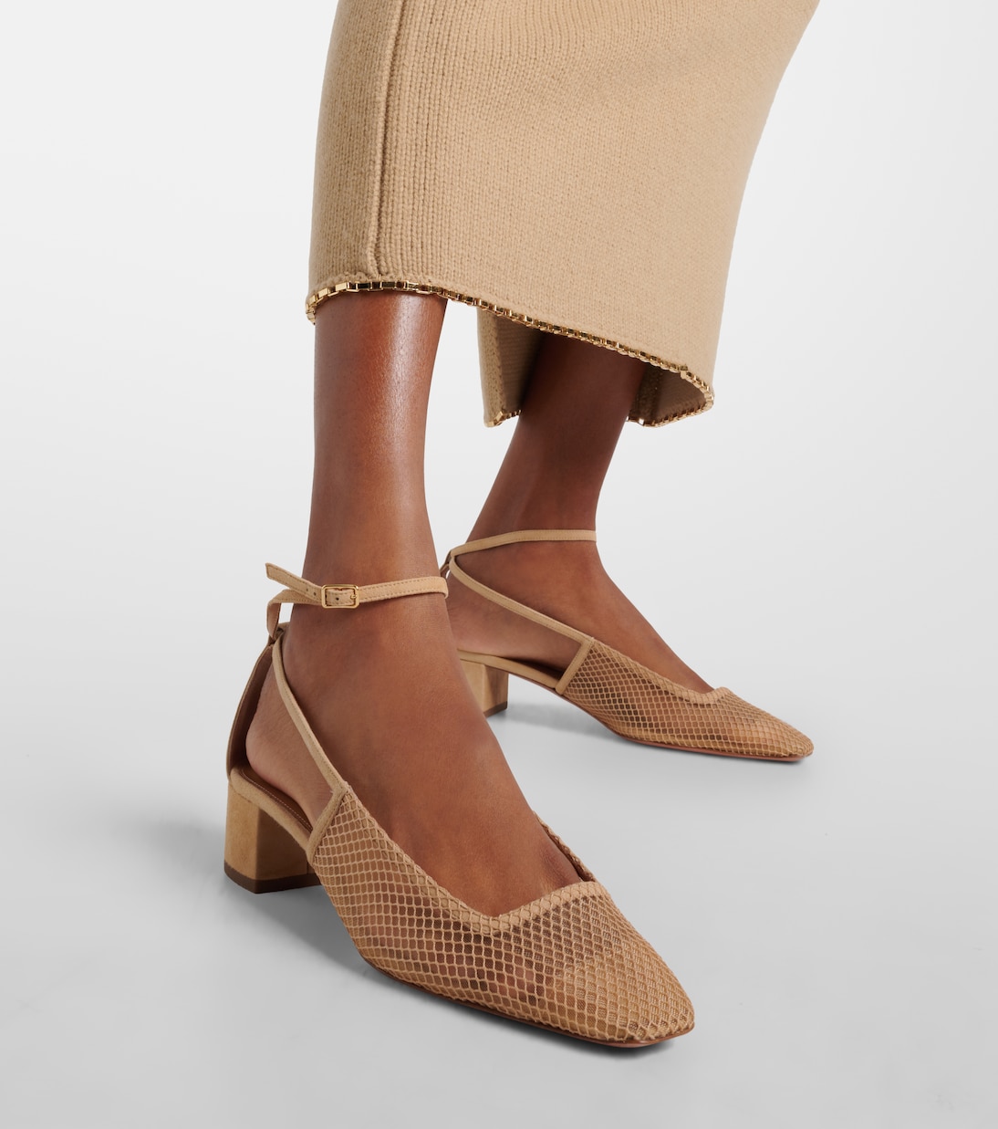 Forbidden Love 35 mesh and suede pumps | Aquazzura