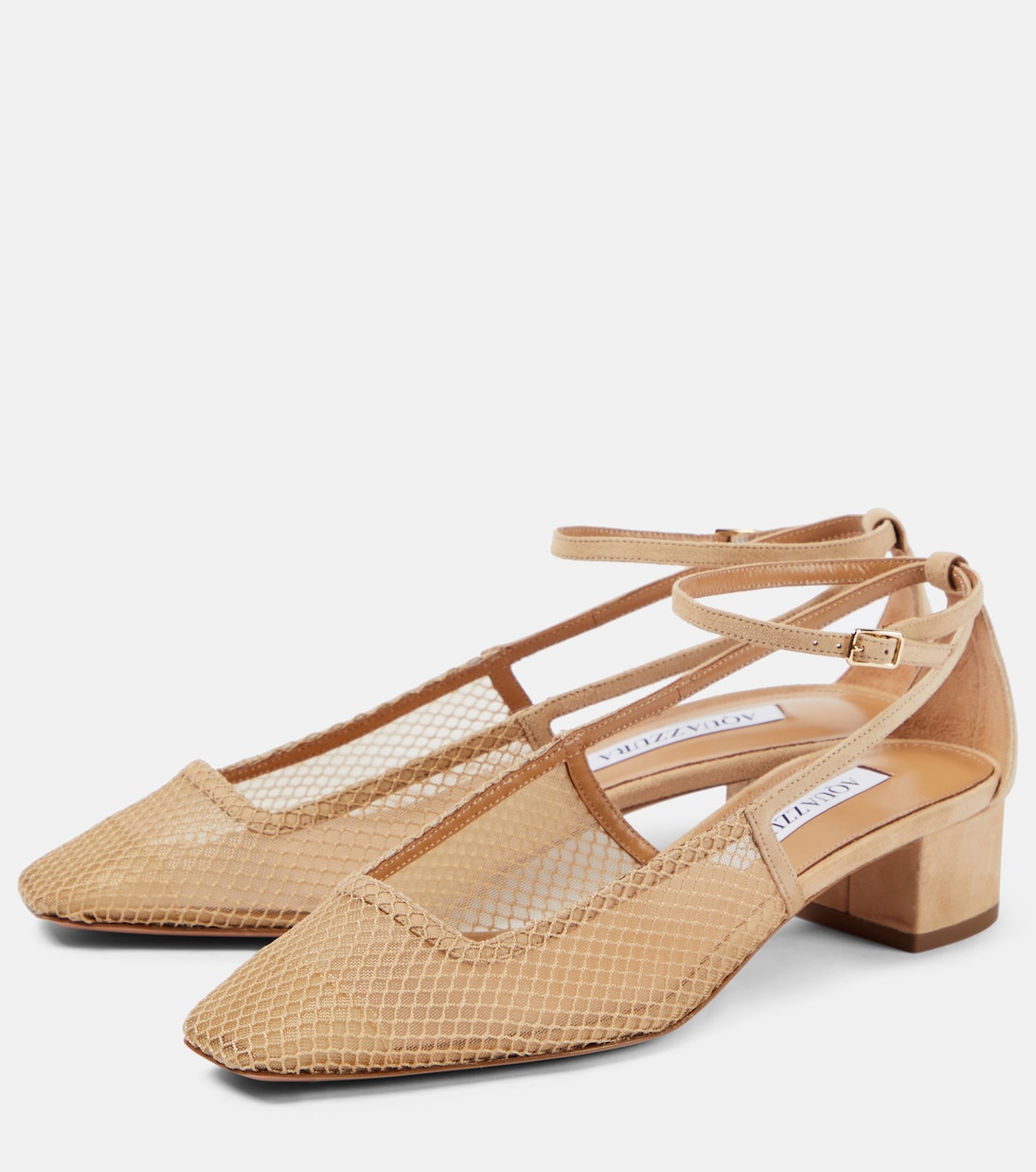 Forbidden Love 35 mesh and suede pumps | Aquazzura