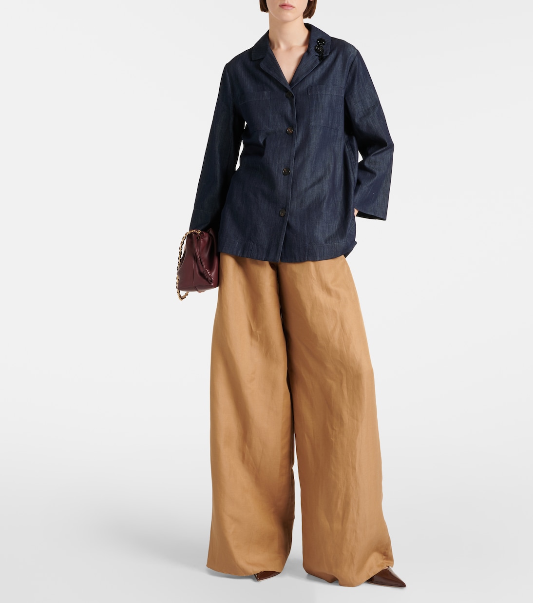 Embellished cotton denim top | 'S Max Mara