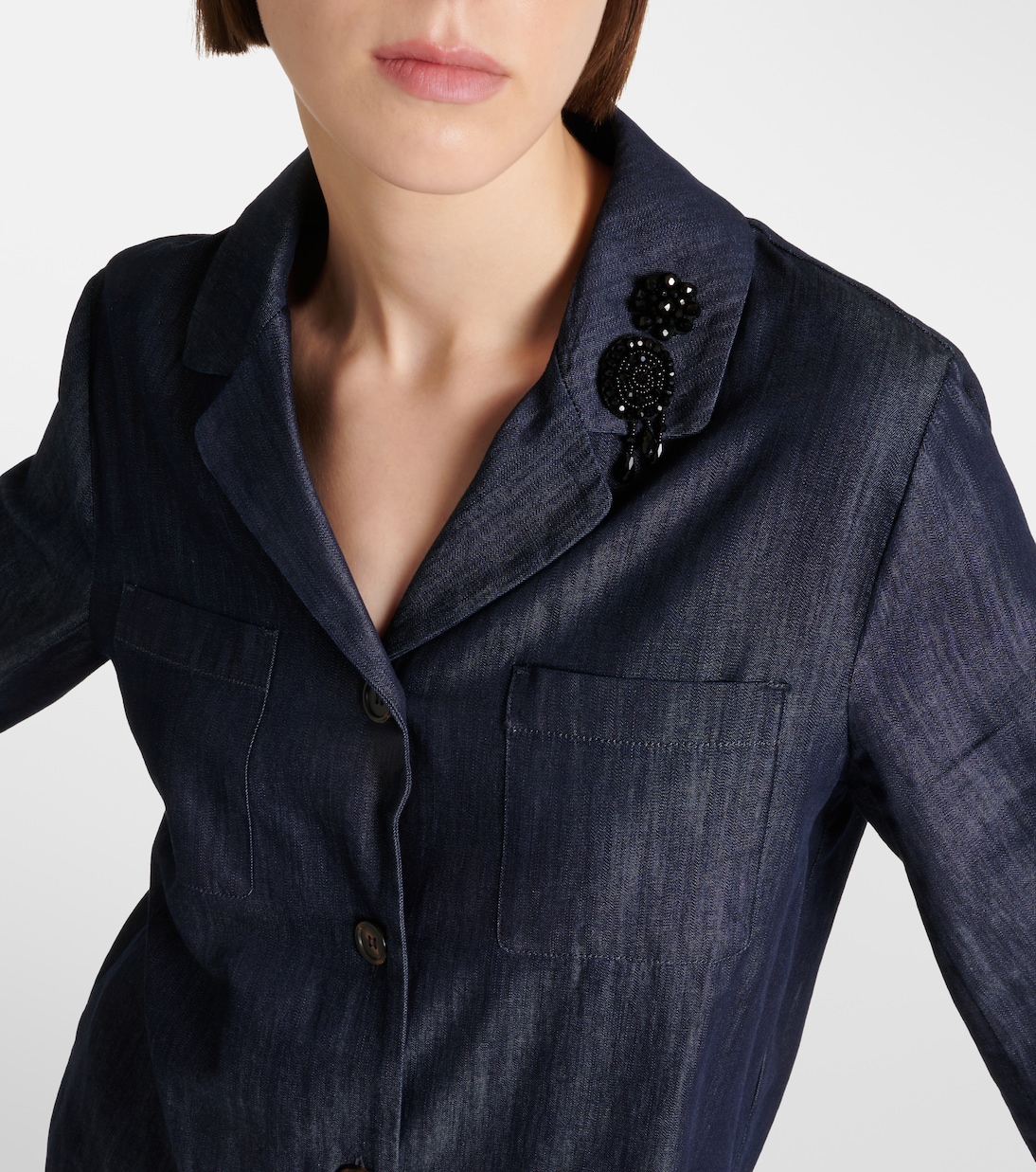 Embellished cotton denim top | 'S Max Mara