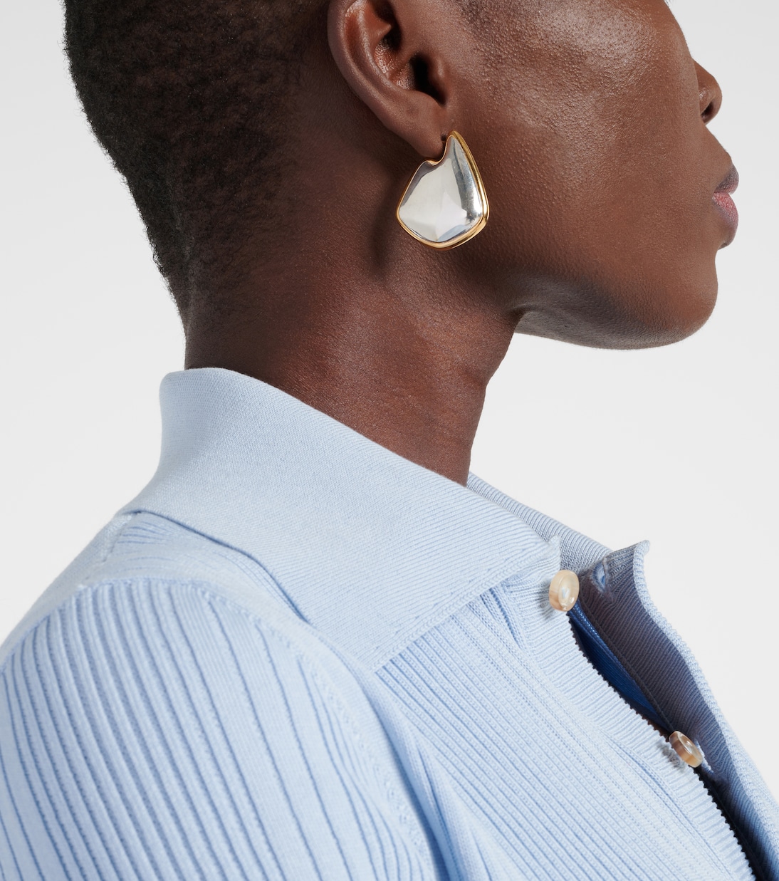 Fin Small 18kt gold-plated sterling silver earrings | Bottega Veneta